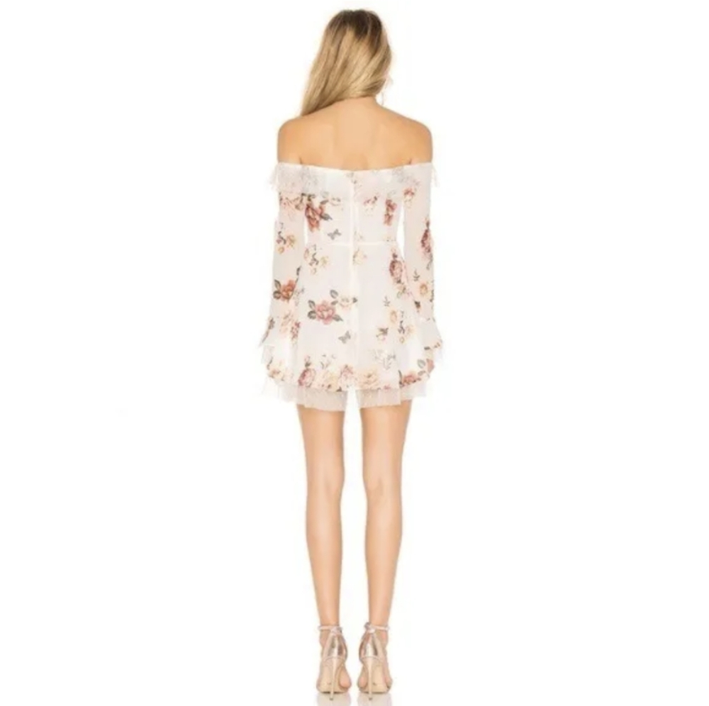 Majorelle Revolve Floral white zinnia ruffle mesh dress - Pristine condition - Picture 2 of 4